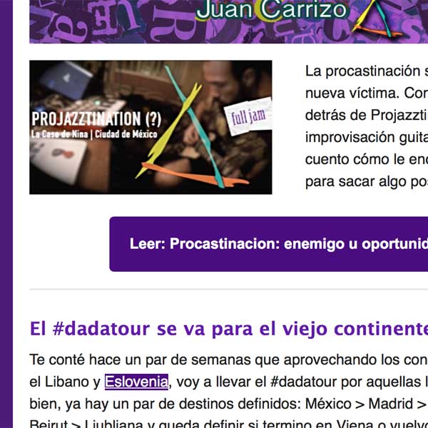 Juan Carrizo | Newsletter en HTML